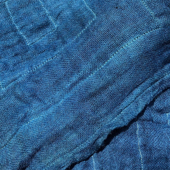 日本の藍染め　おだい布巾　(麻入り） 4枚目の画像
