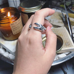 蟹螯-純銀戒指 第1張的照片
