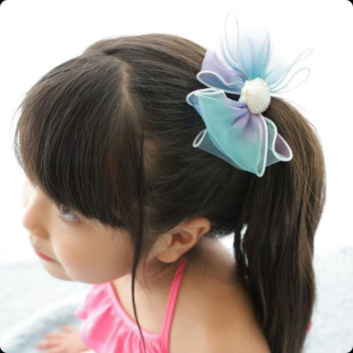 グラデーションが美しい♡マーメイドcolourのリボンのヘアゴム