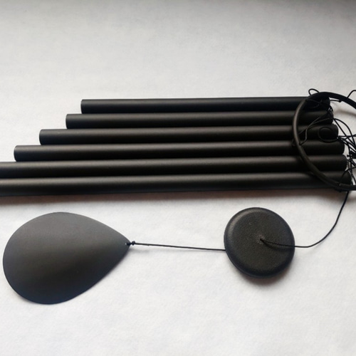 風鈴、弦風鈴、チューンド風鈴、全長107cm、マットブラック、6本管