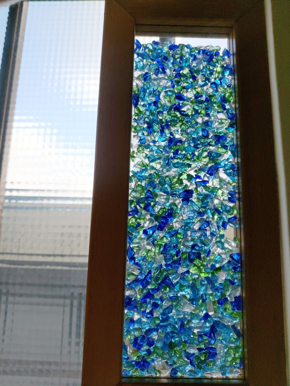 風鈴・海洋風鈴・Dazzling Maker・總長127cm・原木框・藍綠沙 第3張的照片