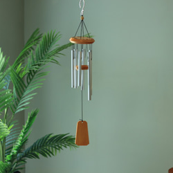 風鈴・和弦木頂風鈴・Wood Top Wind Chime・總長56cm・原木色・六管 第1張的照片