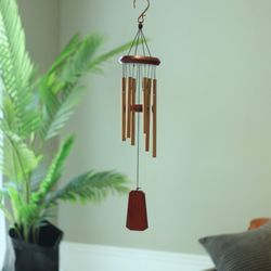 風鈴・和弦木頂風鈴・Wood Top Wind Chime・總長56cm・紅褐色・六管 第2張的照片