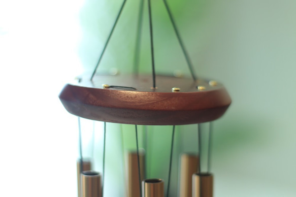 風鈴・和弦木頂風鈴・Wood Top Wind Chime・總長56cm・紅褐色・六管 第4張的照片