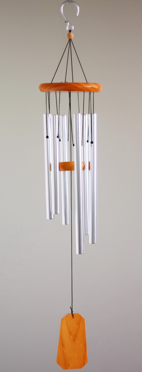 風鈴・和弦木頂風鈴・Wood Top Wind Chime・總長84cm・原木色・六管 第1張的照片