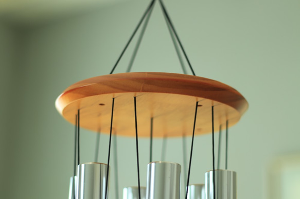 風鈴・和弦木頂風鈴・Wood Top Wind Chime・總長114cm・原木色・六管 第2張的照片