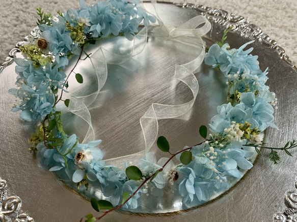 花冠 flower tiara プリザーブドフラワー 誕生日 結婚式 2枚目の画像