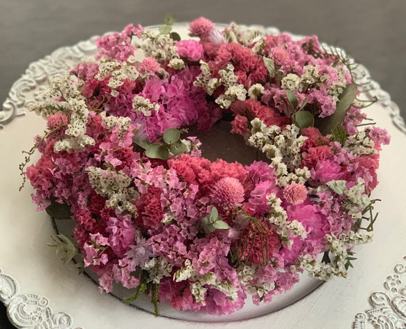 【母の日SALE】Limonium wreathe リモニウムリース  ドライフラワー 誕生日 新築祝い プレゼント 3枚目の画像