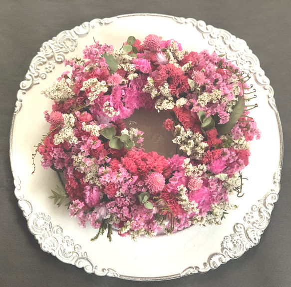 【母の日SALE】Limonium wreathe リモニウムリース  ドライフラワー 誕生日 新築祝い プレゼント 2枚目の画像