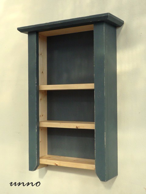 painted shelf - blue gray 1枚目の画像