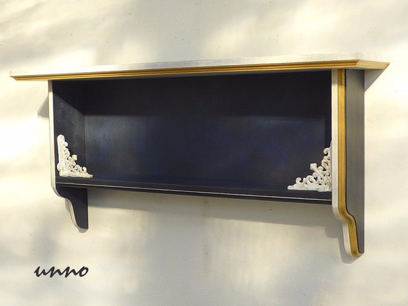 wall shelf - white × navy × gold 2枚目の画像
