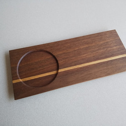 ティープレート　【ウォールナット×タモ】　木製ロングコースター 1枚目の画像