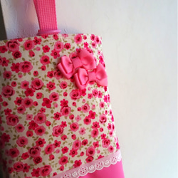入園 入学 ３点セット 女の子 小花柄 ピンク ダブルリボン 5枚目の画像