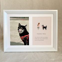 ペットフォトフレーム＆名入れ【THANKS BUDDY photo frame（黒柴）】犬 ペット 1枚目の画像