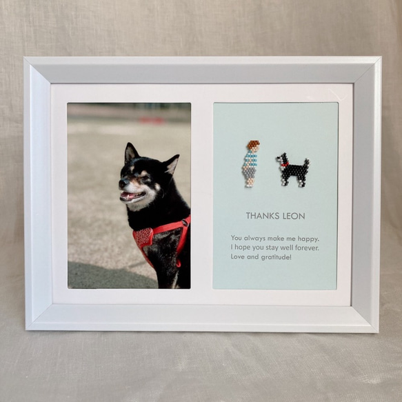ペットフォトフレーム＆名入れ【THANKS BUDDY photo frame（黒柴）】犬 ペット 2枚目の画像