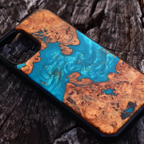 iPhone12/12pro ウッドレジンケース #5 iPhoneケース・カバー