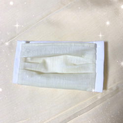 【夏マスク】アイスコットン×ローン生地　Mサイズ　ポケット付き　不織布シート付き 2枚目の画像