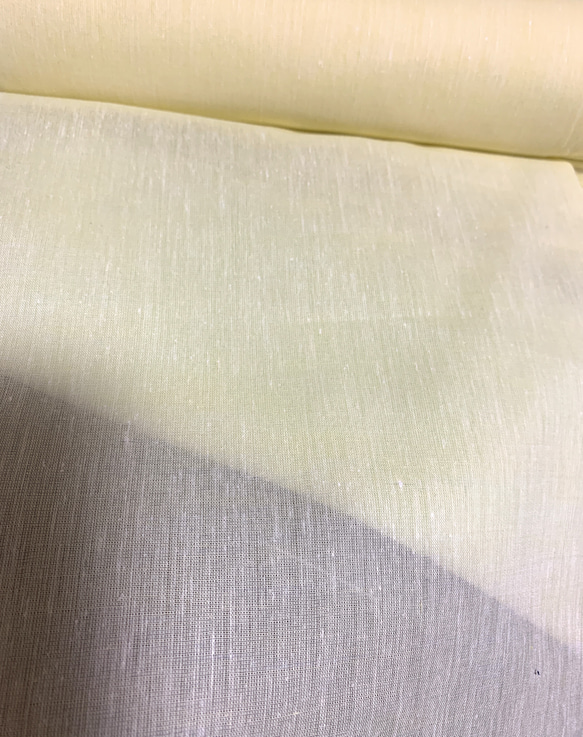 アイスコットン　近江の麻織物×スポエリーアイスコットン　幅39.0cm×50.0cm  薄いイエロー 2枚目の画像