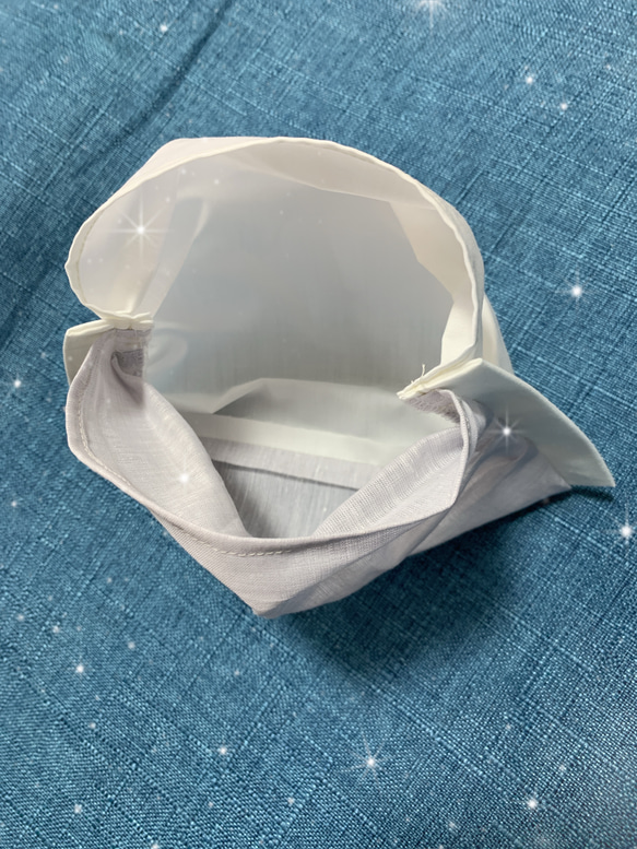 【夏マスク】アイスコットン×抗ウィルス機能性加工CLEANZE®︎マスク　Ｌサイズ　ポケット付き立体マスク 3枚目の画像