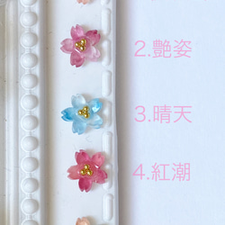 【再販】ぷちっと鮮やかな桜のピアス 3枚目の画像