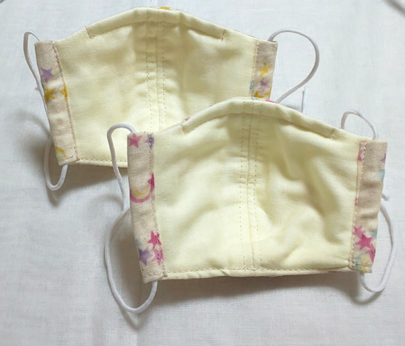 【送料無料】２枚セット☆可愛い♡２〜４才サイズ☆ダブルガーゼ立体マスク 2枚目の画像