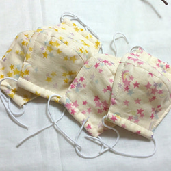 【送料無料】２枚セット☆可愛い♡２〜４才サイズ☆ダブルガーゼ立体マスク 3枚目の画像