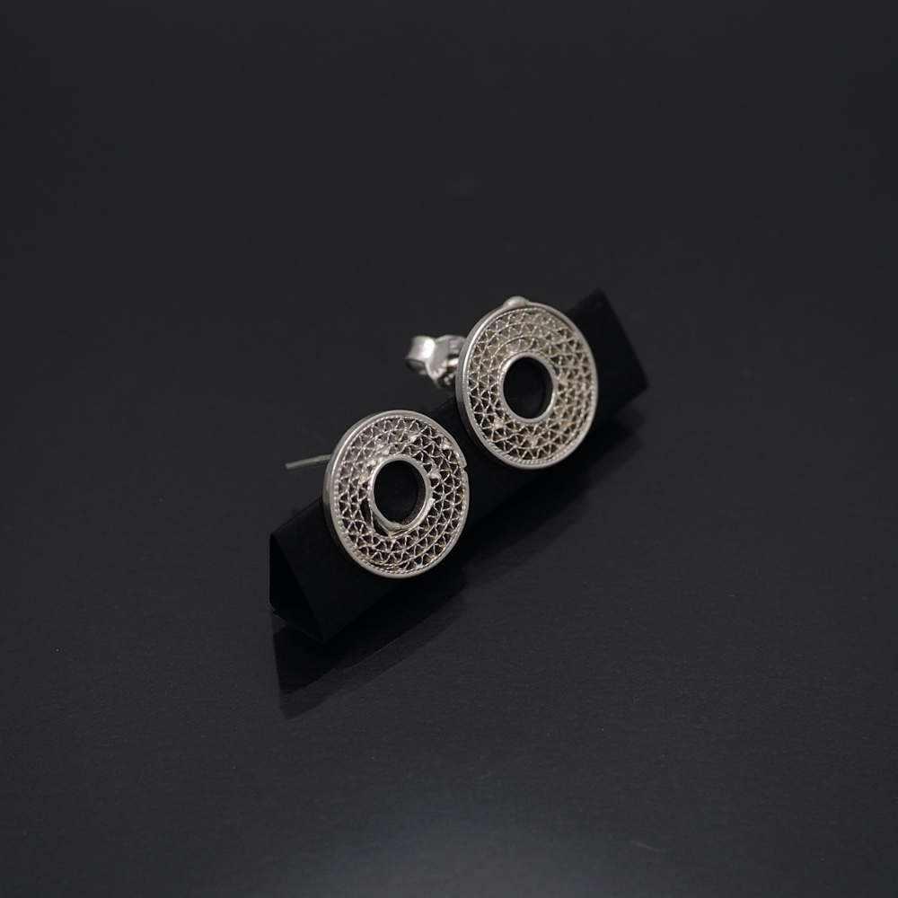 コロニアル装飾の輪フィリグラーナピアス　-伝統の銀線細工-　SV950　F36
