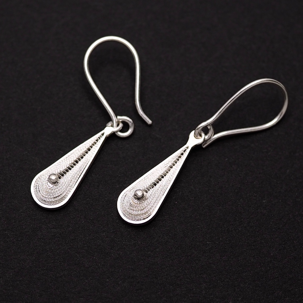 コロニアル装飾 フィリグラーナピアス ドロップ -伝統の銀線細工-　SV950　F65 66