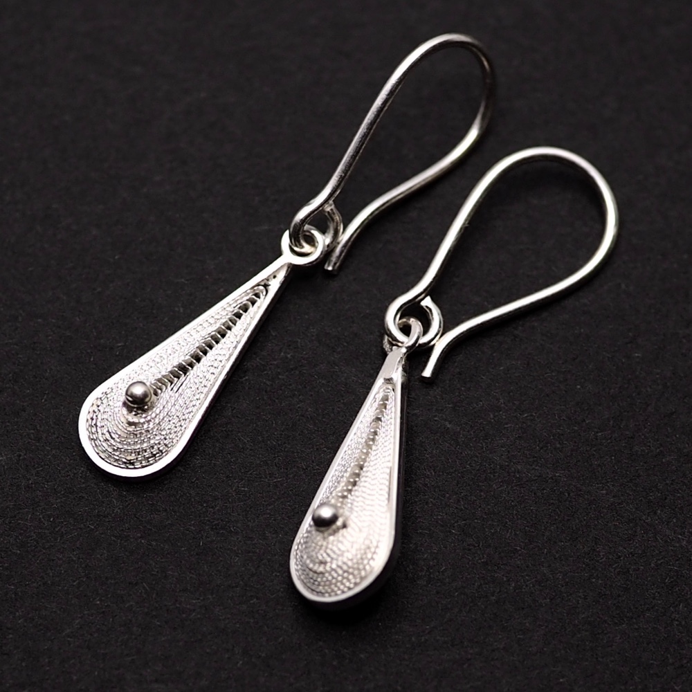 コロニアル装飾 フィリグラーナピアス ドロップ -伝統の銀線細工-　SV950　F65 66