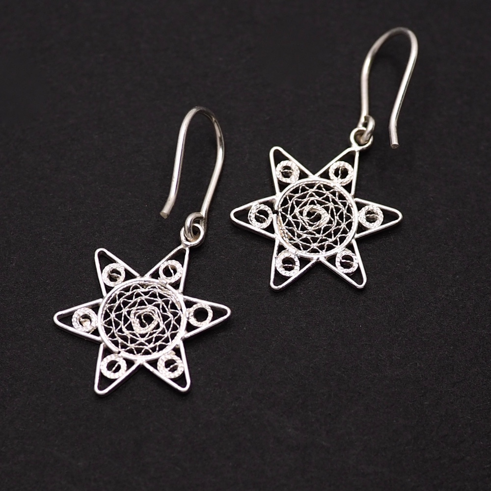 コロニアル装飾 星 フィリグラーナピアス　-伝統の銀線細工-　SV950　F73