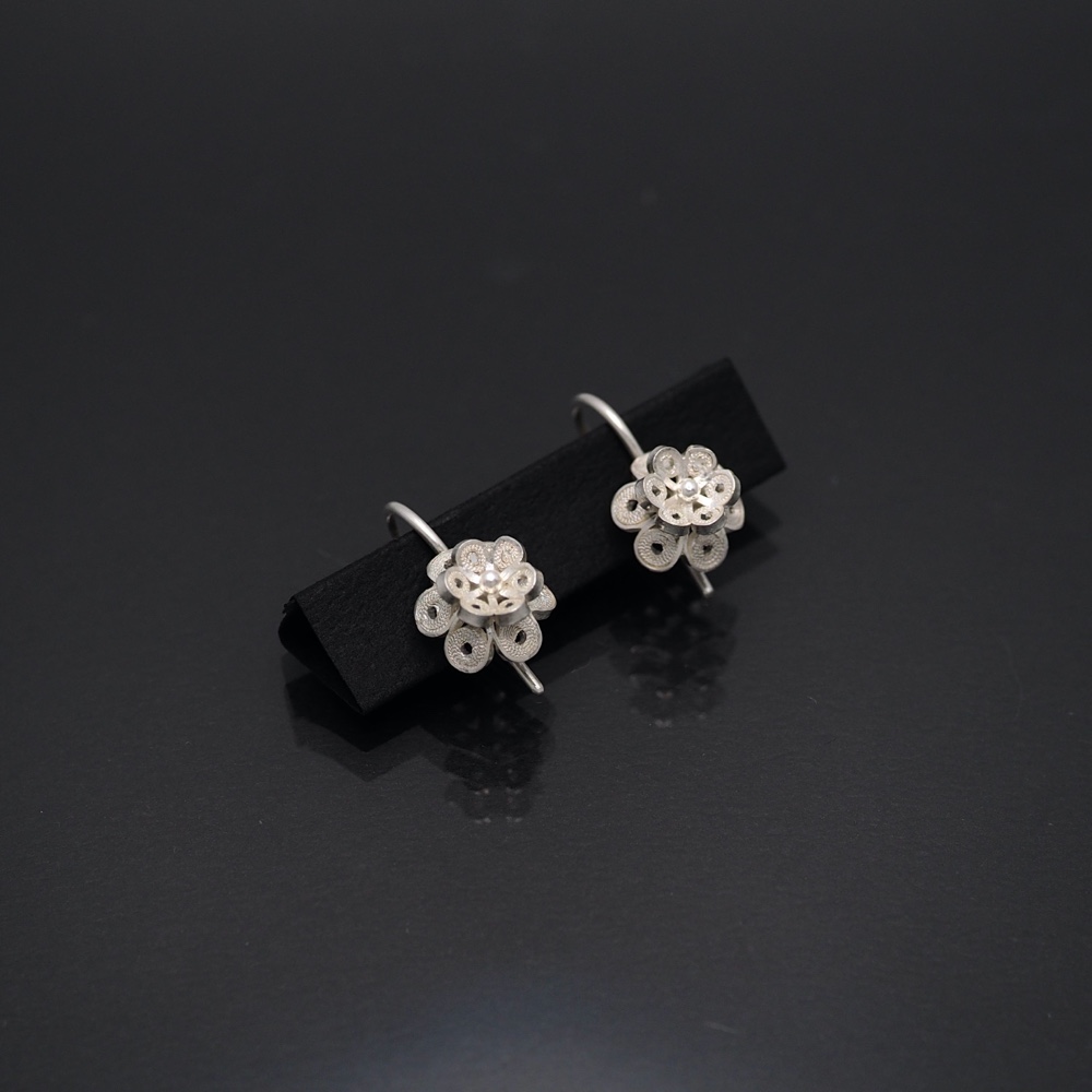 コロニアル装飾 花 フィリグラーナピアス　-伝統の銀線細工-　SV950　F81 82