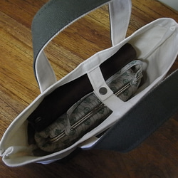 BASIC TOTE BAG XS　薄茶×ローズピンク 5枚目の画像