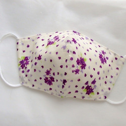 立体布マスクb　紫花柄　M～L 4枚目の画像