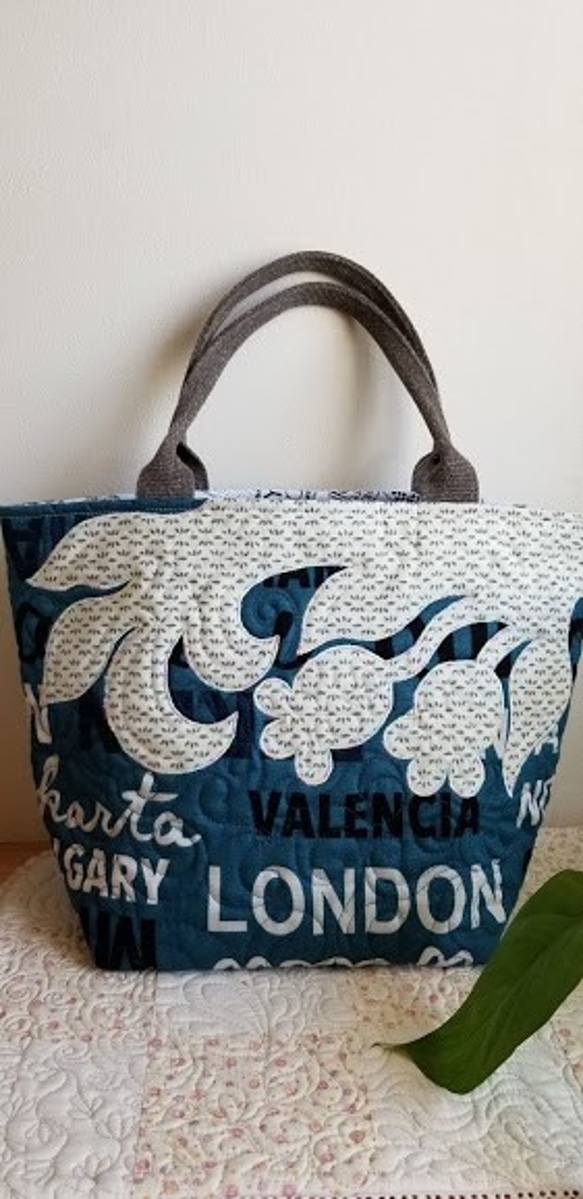 ハワイアン風✣トートバッグ ハワイアンキルトバッグ ハワイアンキルト