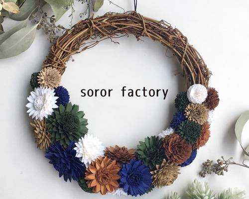 フラワーリース3点お纏め(*´꒳`*) 三日月形フラワーリースC リース soror factory 通販 9196917｜Creema