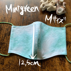 手染めタイダイマスク【冷感素材mintgreen】Mサイズ 1枚目の画像