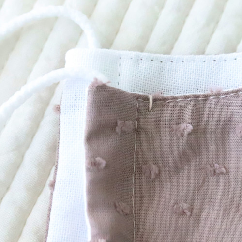 薄手布マスクS ドットミニヨン あずきクリーム【送料無料】晒（さらし  