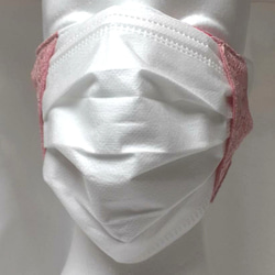 【再販】☆春限定特価☆　市販の不織布マスクと重ねて使える夏用布マスクカバー♪　ピンク 4枚目の画像
