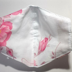 【再販】☆春限定特価☆　市販の不織布マスクと重ねて使える夏用布マスクカバー♪　ピンク 5枚目の画像