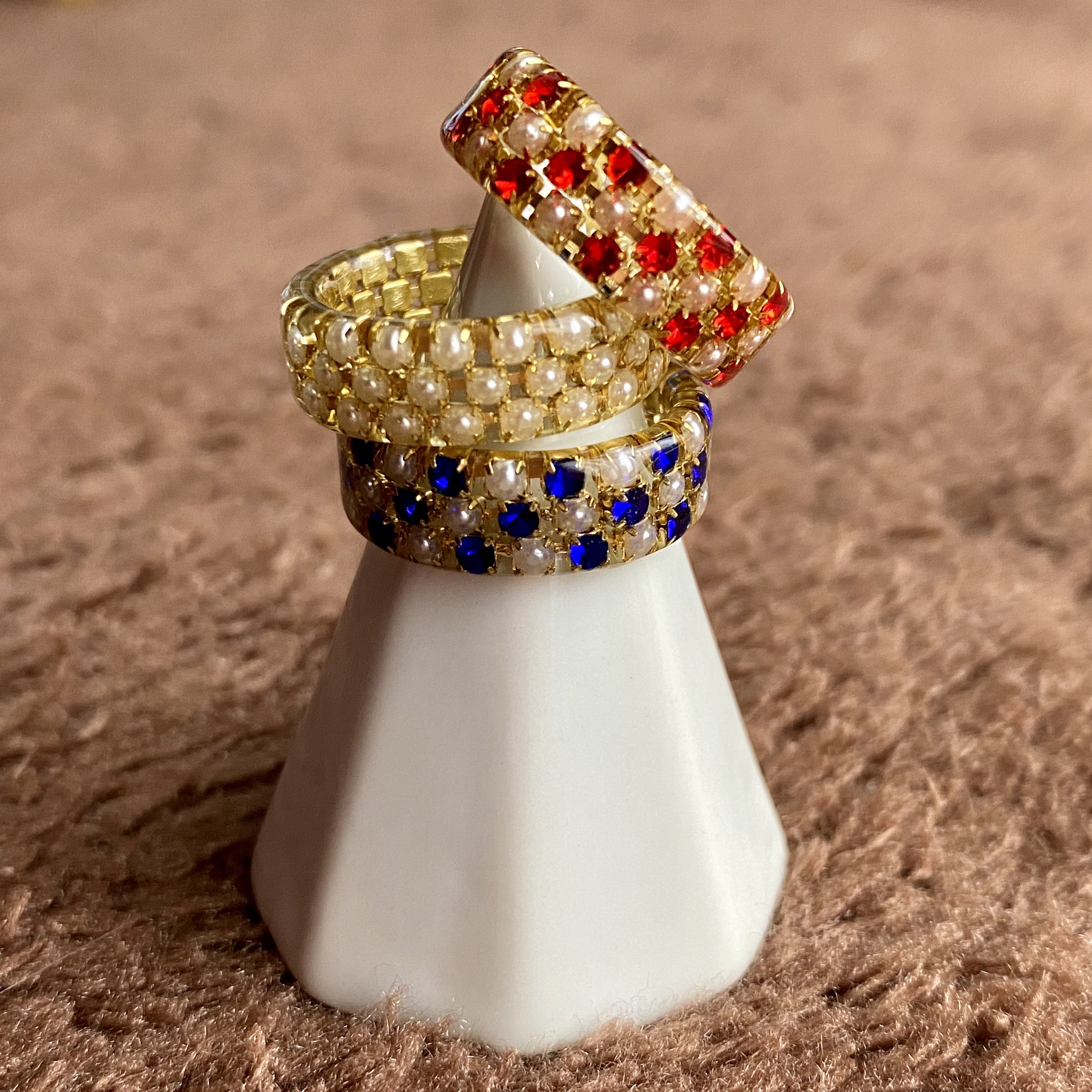 愛用 140超美品　ブローチ　指輪　Lリング　カラーストーン　ラインストーン　宝飾 アクセサリー
