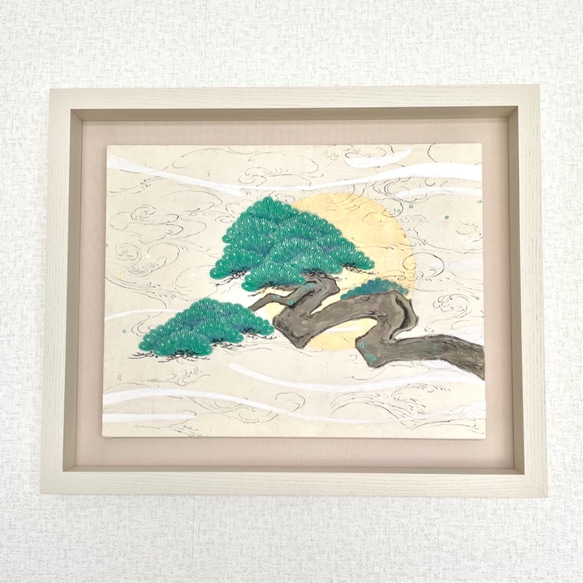馬の絵 で有名な江源先生の油彩画2003年制作 木製フレーム画伯の