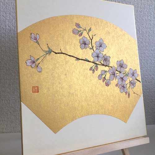 日本画色紙 桜 絵画 clani 通販 9679212｜Creema(クリーマ)