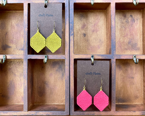 六角形刺繍ピアス ピアス（フック・チェーン） CRAFT MANU 通販