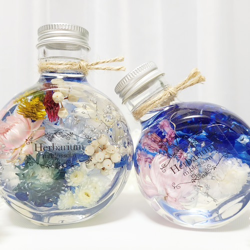 セット割価格☆ハーバリウム☆高さ(左)10.8cm(右)9.4cm ハーバリウム