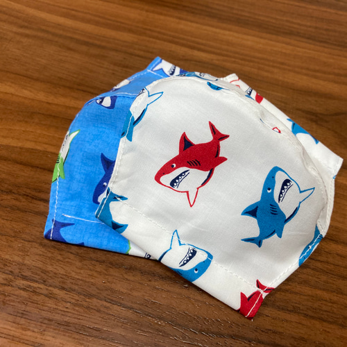 子供用　マスク　キッズ　男の子　サメ　／内側　オーガニックコットン　接触冷感 マスク 子供 ウレタン 紐調整可能 抗菌防臭 接触冷感 冷感