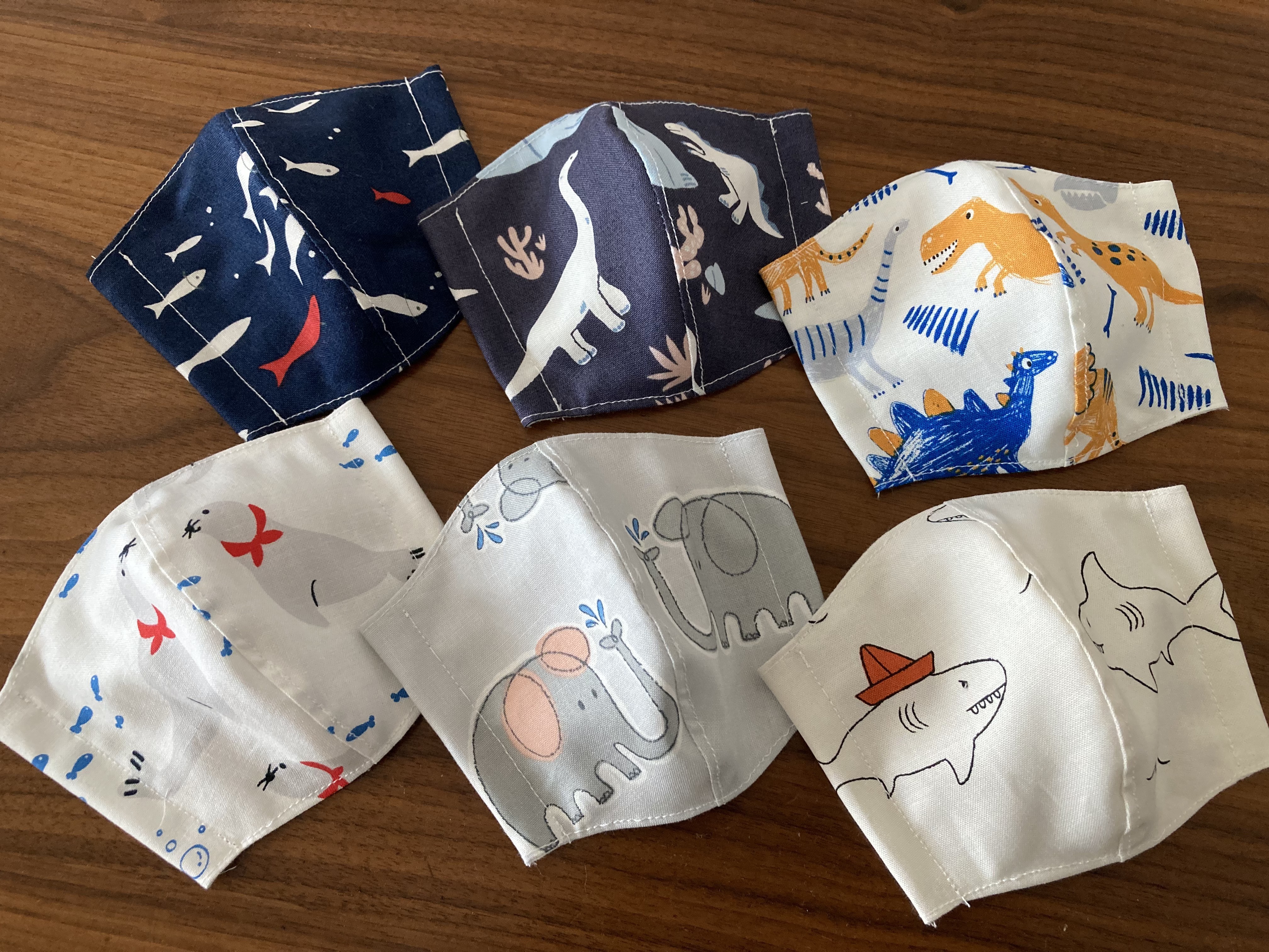 No.102 オーダーマスク　恐竜　ブルー　ハンドメイド　おまとめ割 オーダーマスク　恐竜　ブルー　ハンドメイド　おまとめ割 No.102