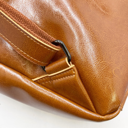 外ポケット&2本ベルト2wayリュック☆ノートPC収納OK☆通勤、通学に便利☆キャメル色 5枚目の画像