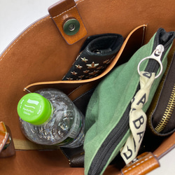 外ポケット&2本ベルト2wayリュック☆ノートPC収納OK☆通勤、通学に便利☆キャメル色 10枚目の画像