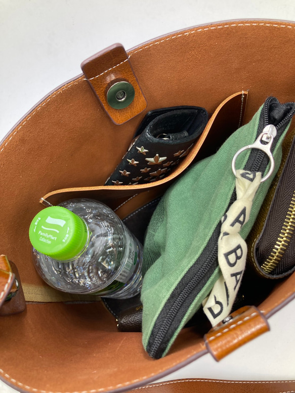 外ポケット&2本ベルト2wayリュック☆ノートPC収納OK☆通勤、通学に便利☆キャメル色 10枚目の画像