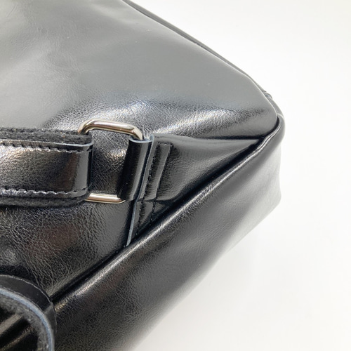 外ポケット&2本ベルト2wayレザーリュック☆ノートPC収納OK☆ブラック色